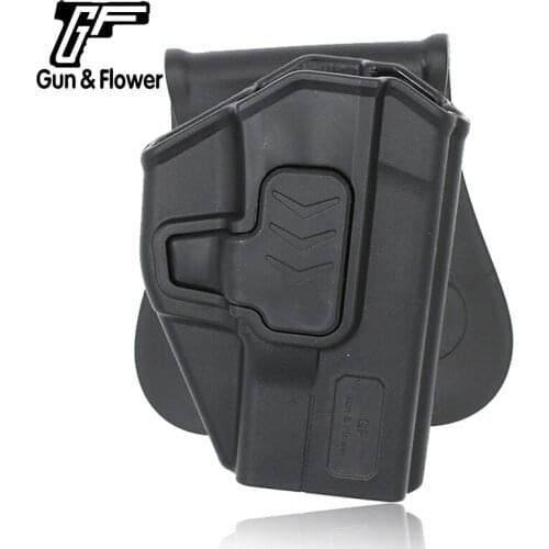 Gun&Flower PT111 Pistol Nylon PA66 Plastic Polymer Gun Holster Conceal Carry OWB Paddle Pouches Case Right Hand
