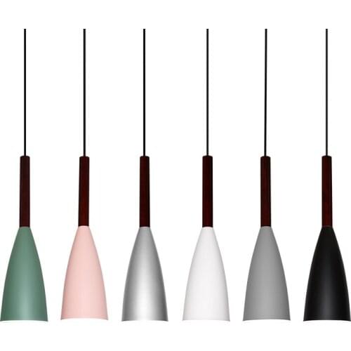 Wood Pendant Lights Modern Hanglamp Nordic Lamp Living Room Restaurants Kitchen Dining Bar Droplight E27 LED Lighting Luminaire