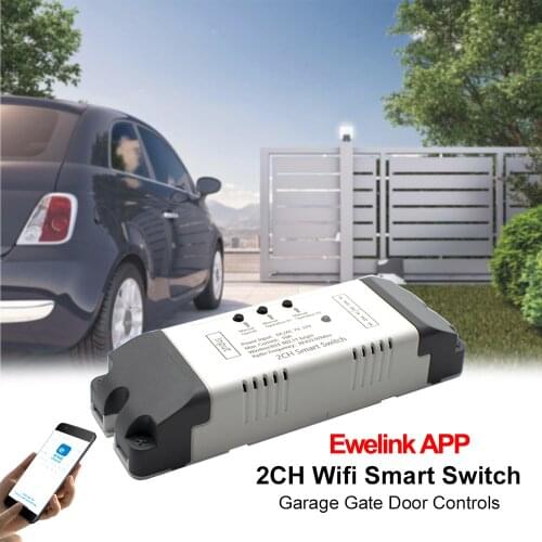 EWelink WiFi Switch Smart Opener 2CH APP RF 433MHz Receiver Wifi Rele For Garage Door Gate Alexa Echo Google Home Control