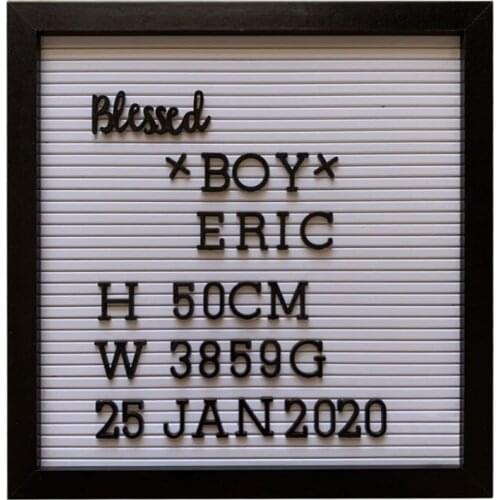 12x12 Inch Felt Letter Board with Frame Precut Letters Picture For Wall Decor