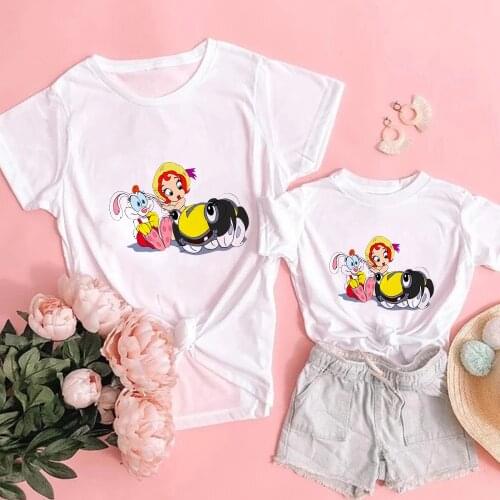 Alice In Wonderland Mom and Daughter Girls T-shirt 2 To 12 Years Birthday Gifts Soft White Kids T Shirt Family Matching Outfits