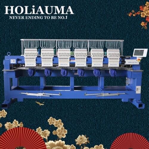 HOLiAUMA 1200 spm high speed cap t-shirt flat computer 6 head embroidery machine with cheap feiya embroidery machine price