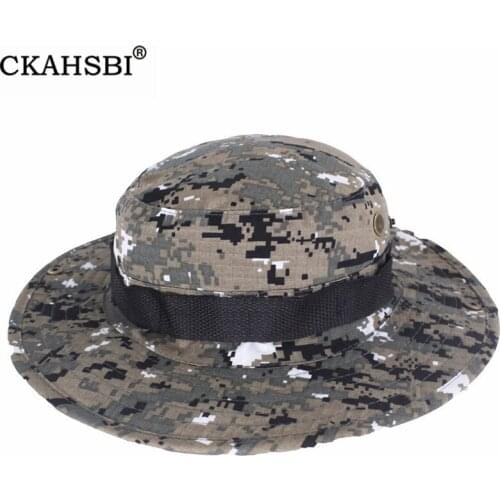 CKAHSBI Camouflage Caps Unisex Summer Sunscreen Hats Foldable Bucket Hat Women Outdoor Cotton Fishing Men Camo Print Hunting Cap