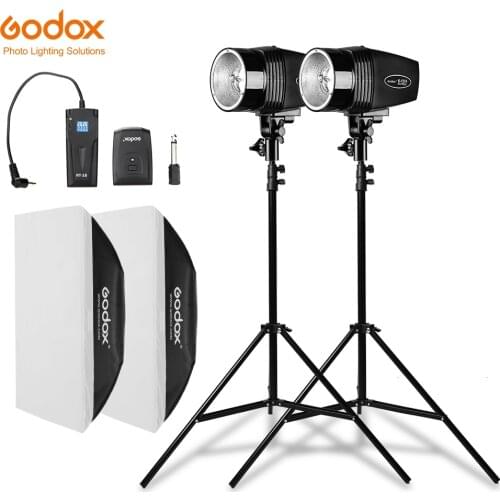 Godox 360Ws 2x K-180A Strobe Studio Flash Light Kit with RT-16 Trigger & 2x 50x70cm Softbox & 2x 190cm Light Stand