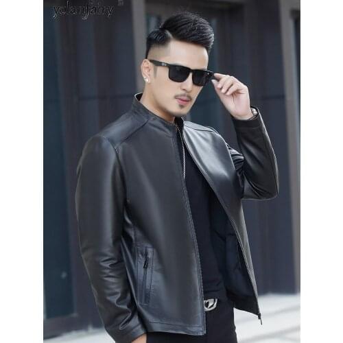 Genuine Cow Leather Jacket Men Fashion Super Quality Spring Autumn Coat 2021 Korean Mens Clothing Mens Jackets Cuero Genuino