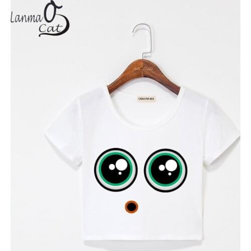 Lanmaocat Women's Cropped T-shirts