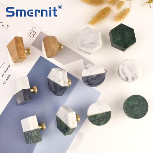 Brass Marble Wood Furniture Handles Stylish Kitchen Cabinet Knobs Drawer Pulls Door Handles and Knobs Decoration