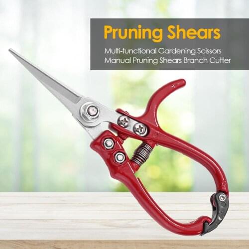 Multi-functional Garden Scissors with Safety Buckle Labor-saving Stainless Steel Spring Gardening Pruning Shear Plant Cutter