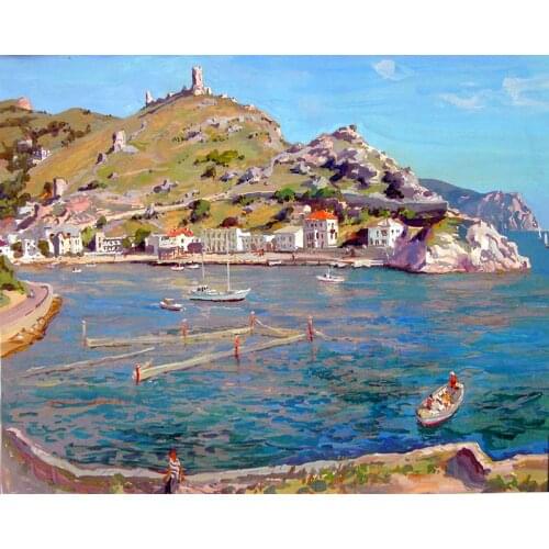 Seaside Painting By Number Landscape For Adults DIY Craft Kits Oil Picture Color By Number For Drawing Home Decoration Wall Art
