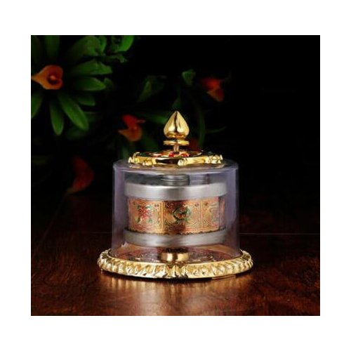 New Tibetan Tibet Buddhist 8 Cimelia Symbols Finger Prayer Wheel Amulet Statue