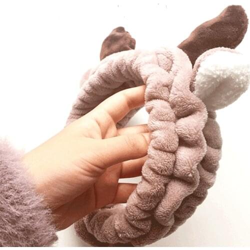 Fashion Soft Christmas Elk Cute Head Hoop Deer Horn Headband Lady Girl Soft Plush Hairband Women Hair Accessories Casual Animal