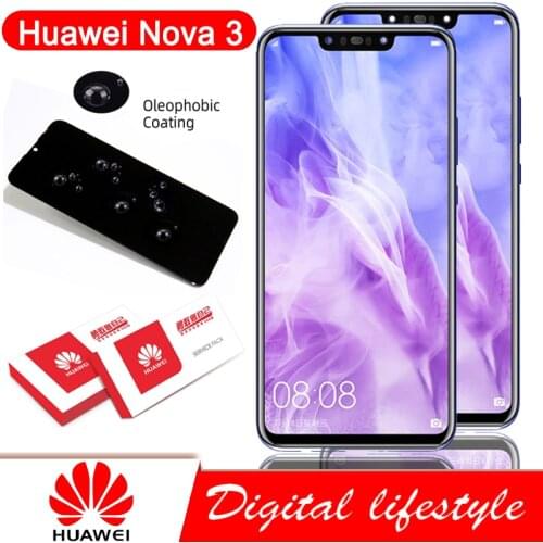 Original For Huawei Nova3 PAR-LX1 LCD Display Touch Screen Digitizer Assembly With Frame PAR-AL00 Replacem For Huawei Nova 3 LCD