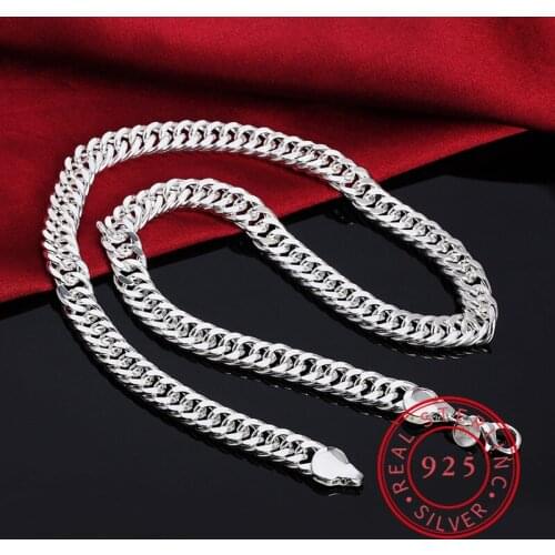 925 Silver 10MM 20/24 Inches Necklaces Chain For Men Silver Necklace Jewelry