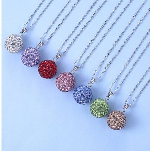 925 Sterling Silver Classic Ball Cubic Zirconia Pendant Necklace for Women Necklace Accessories Charm for Christmas