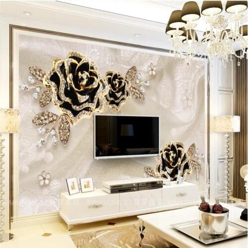 Beibehang Custom photo wallpaper wall murals stickers black roses high profile Jane European jewelry background papel de parede