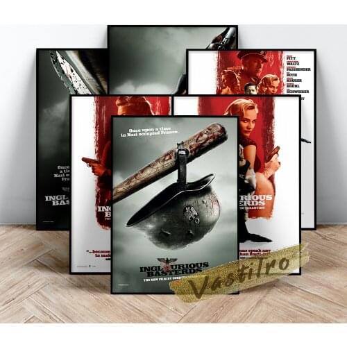 Inglourious Basterds Poster, Quentin Tarantino Classic Movie Wall Picture, Film Character Wall Art, Movie Star Portrait Prints