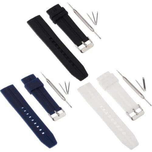 22mm Waterproof Rubber Watch Band Quick Release Silicone Replacement Watchband Bracelet Strap Mens Womens Watch Accessories