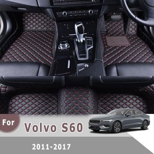 RHD Custom Carpets For Volvo S60 2017 2016 2015 2014 2013 2012 2011 Leather Car Floor Mats Auto Interior Accessories Cover Rugs