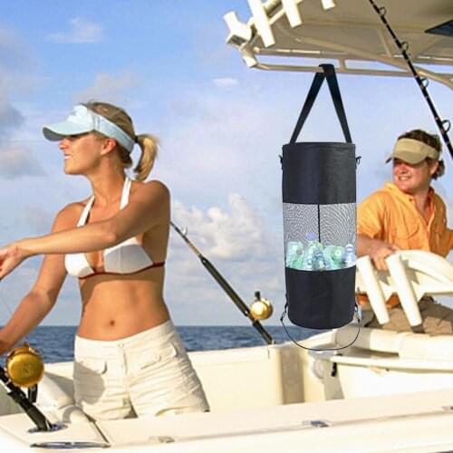 Boat Trash Bag Large Mesh Boat Kayak Camper Garbage Container Breathable Mesh Bag Foldable Clothes Storage Bag Outdoor Bag