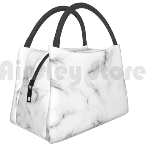Cooler Lunch Bag Picnic Bag White Marble 3238 Marble Marble Marble Pattern Marbling Abstract Liquid Ink