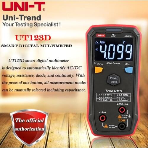 UNI-T UT123D True RMS Smart Digital Multimeter with protective digital display DIY electrician universal meter