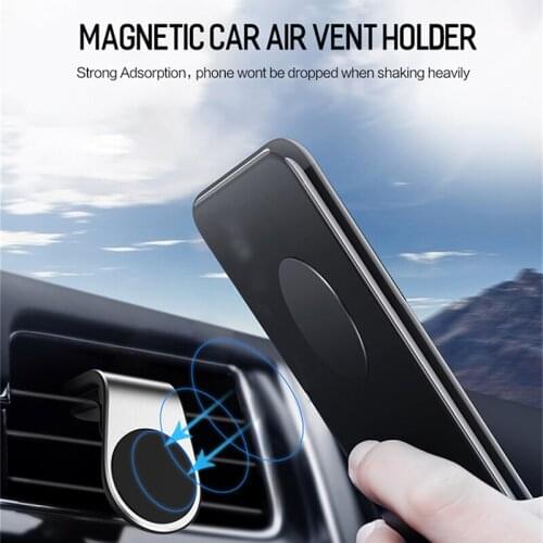 Liser Universal L Shape Magnetic Car Air Outlet High-intensity Metallic Bumpy Phone Holder Auto Parts