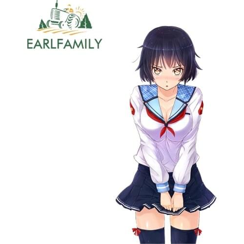 EARLFAMILY 13cm x 6.2cm For Anime Girl Creative Funny Car Stickers Waterproof DIY Decal Refrigerator Surfboard Vinyl Car Wrap