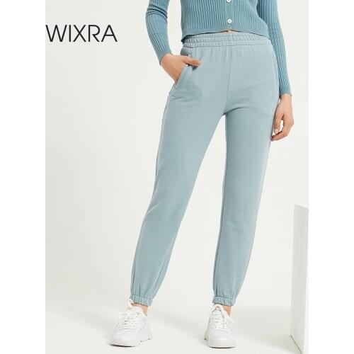 Wixra Womens Workout Sport Joggers Pants Casual Elastic Waist Running Sweatpants Pockets New Fashion Trousers Clothes