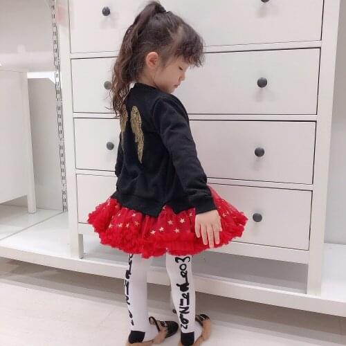 Ab Two Wearing Flower Princess Mini Skirt Childrens Princess Tutu Skirt Christmas Red Skirt New Years Clothing Children