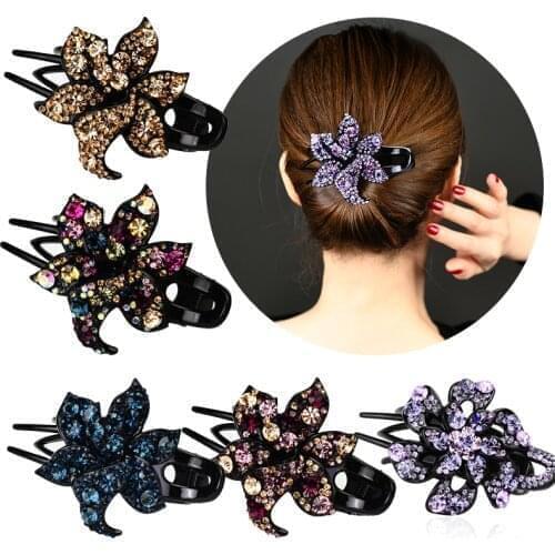 Fashion Rhinestones Duckbill Clip For Women Girls Crystal Hairpin Top Side Clip Fashion Hair Jewelry Accessories