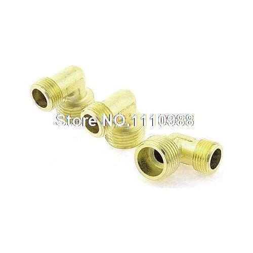 1/2" PT to 3/8" PT M/M Right Angle Elbow Brass Hydraulic Coupler Fitting 3 Pcs