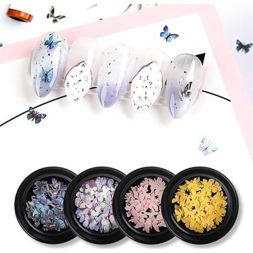 4Box Nail Art Sequin Creative Mini Butterfly Fashion Nail Art Flake Nail Art Glitter 3D Flakes Slices Spangle Art Accessories