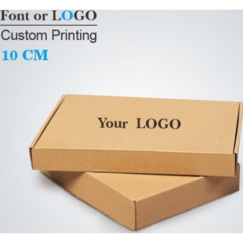 50pcs 10cm series Custom Kraft Corrugated paper shipping mailer boxes Printed logo Packaging Clothes trousers polo shirt Box