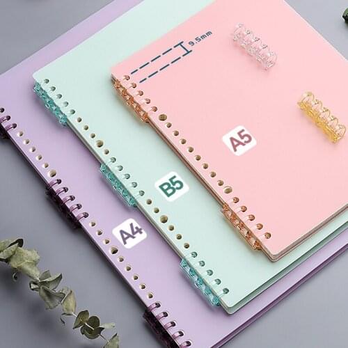 6SHEETS A4 A5 B5 20 Hole Binder Transparent PP Loose-leaf Cover Index Divider Separator Notebook Accessory Stationery useful