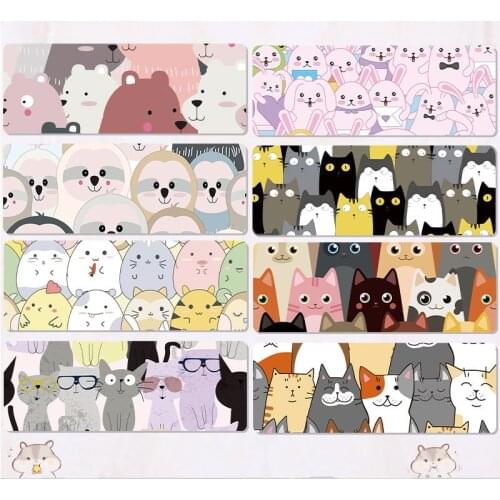 80X30CM Cute Cat Large Gaming Mouse Pad Gamer Lock Edge Keyboard Mouse Mat Gaming Desk Mousepad for Game Player