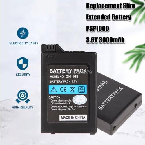 3600mAh Battery Pack for Sony PSP1000 PSP 1000 PlayStation Portable Li-Ion Lithium Rechargeable Batteries Replacement