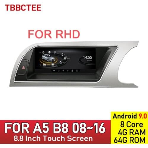 Android 9.0 4+64GB 8 cores Car Multimedia Player For Audi A5 B8 8T 2008~2016 MMI 2G 3G GPS Navigation Head Unit Touch Monitor