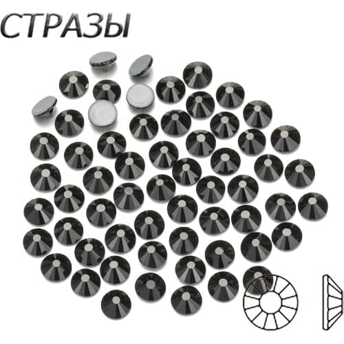 CTPA3bI Different Sizes Crystal Jet Stones Black Rhinestones For Clothes DIY Sewing Accessories Wedding Dress Jewelery Stones