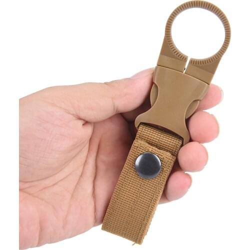 Water Bottle Holder Clip Outdoor military Nylon Webbing Buckle Hook EDC Climb Carabiner Belt Backpack Hanger Camp Color Random
