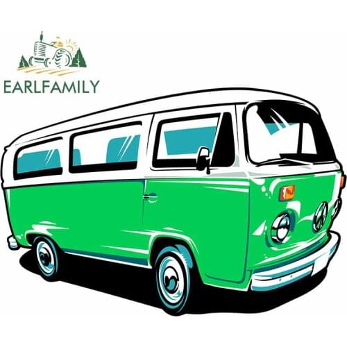 EARLFAMILY 13cm x 8.9cm For Hippie Car Waterproof Decals Surfboard Car Stickers Windshield Sunscreen Suitable for VAN RV