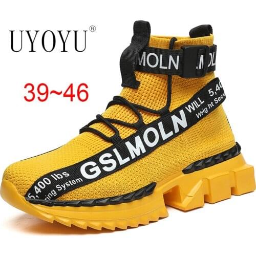 Casual Shoes Men High Top Soft Sock Sneakers Men Breathable Mesh Outdoor Footwear Big Size Custom Logo Packing for Drop Shipping