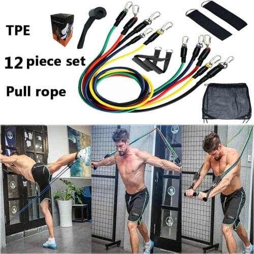 12 Pcs/Set Latex Resistance Bands Yoga Back Muscle Crossfit Training Pull Rope Rubber Expander Gym Home Fitness Elastic Bands