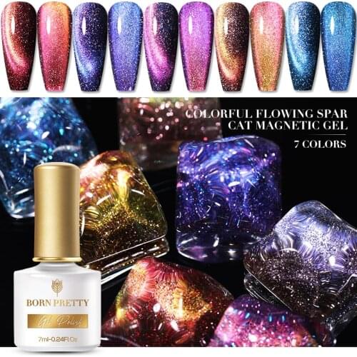BORN PRETTY Cat Magnetic Gel Nail Polish Shining Flowing Spar Colorful Semi-permanent Varnish Soak Off UV Gel All For Manicure