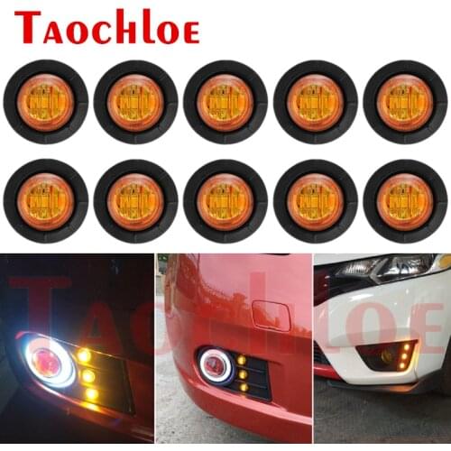 10Pcs 12V 24V LED Small Lamps For Car Decorative Truck Trailer Van Bus Boat Round Side Marker Turn Signal Lights Clearance Lamp
