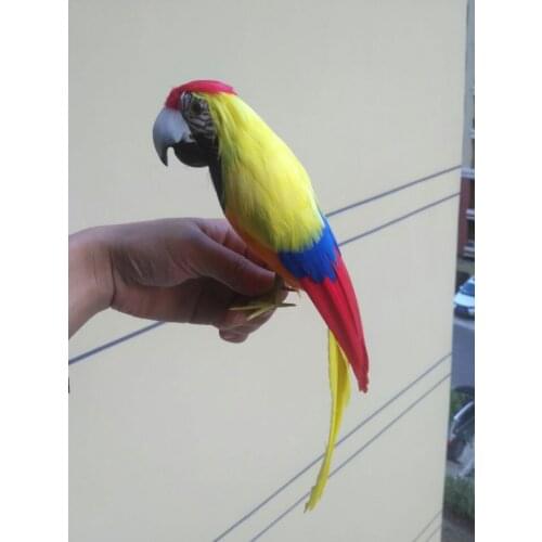 Cute simulation parrot toy polyethylene & furs wings yellow bird doll gift about 30cm 1934