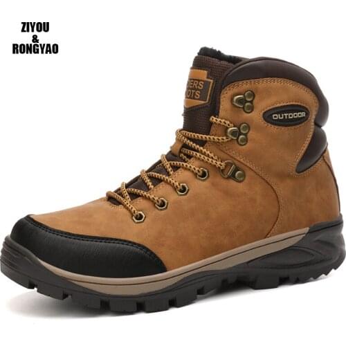 2020 Winter Warm Ankle Snow Boots Waterproof Non-Slip Rubber Mens Boots Outdoor Footwear Mountain Hiking Boot big size454647