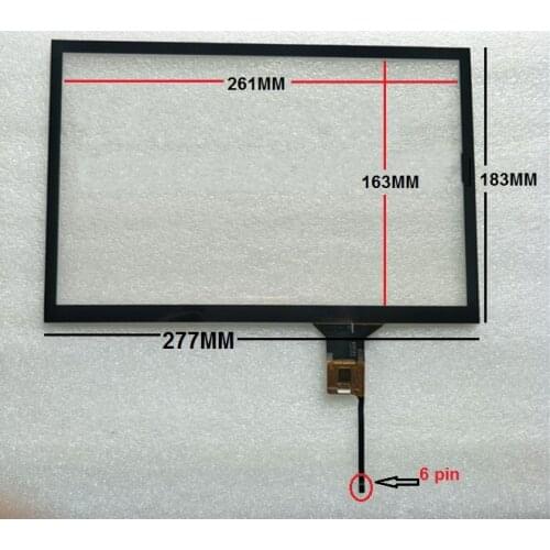 New 12 inch capacitive touch screen 277*183 6 pin for car dvd gps 277 mm * 183 mm