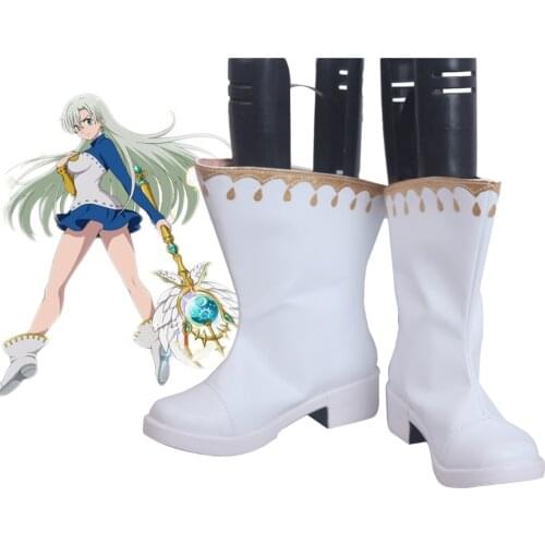 The Seven Deadly Sins 2 Elizabeth Liones White Cosplay Boots Shoes Custom Made for Unisex Any Size