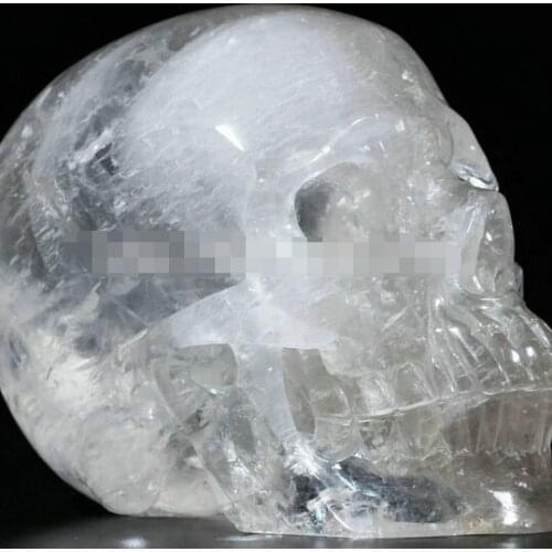 WBY---412++++Huge Quartz Rock Carved Crystal Skull, Realistic, Healing