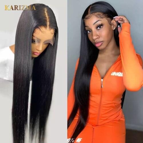 180% Density 4X4 Lace Closure Wig Straight Human Hair Wigs Peruvian Human Hair Lace Frontal Wigs Transparent Lace Front Wig